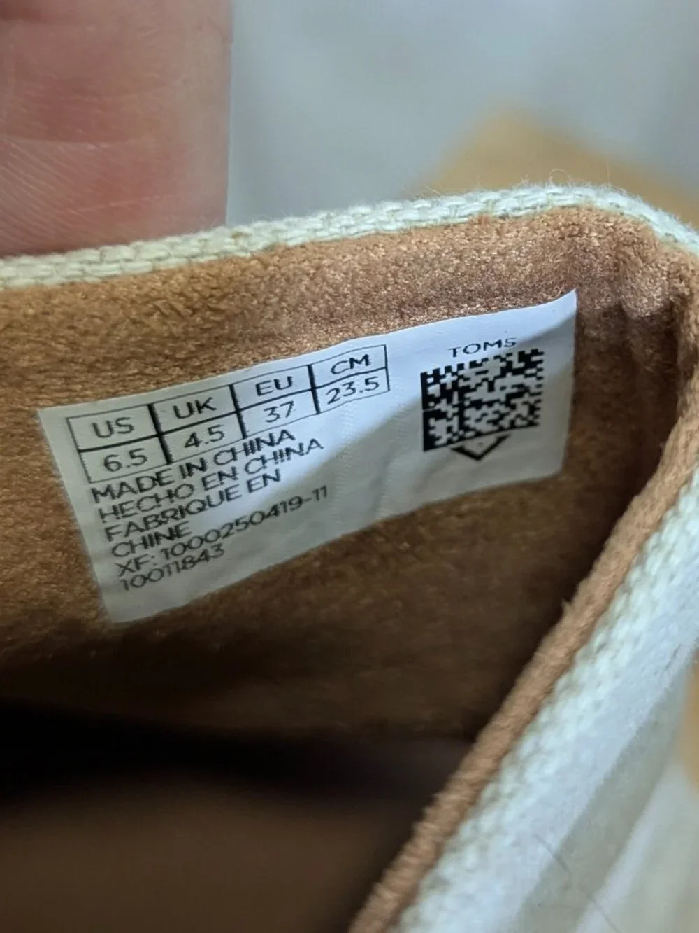TOMS Monica Espadrille Wedge Sandal Beige Size 6.5